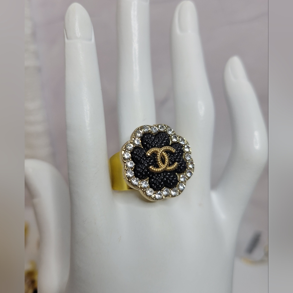 Chanel Button, Adjustable Statement Ring - image 1